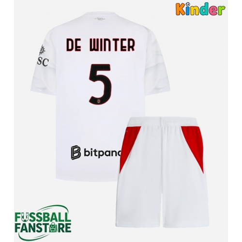 AC Milan Koni De Winter #5 Replik Auswärtstrikot Kinder 2026-27 Kurzarm (+ Kurze Hosen)